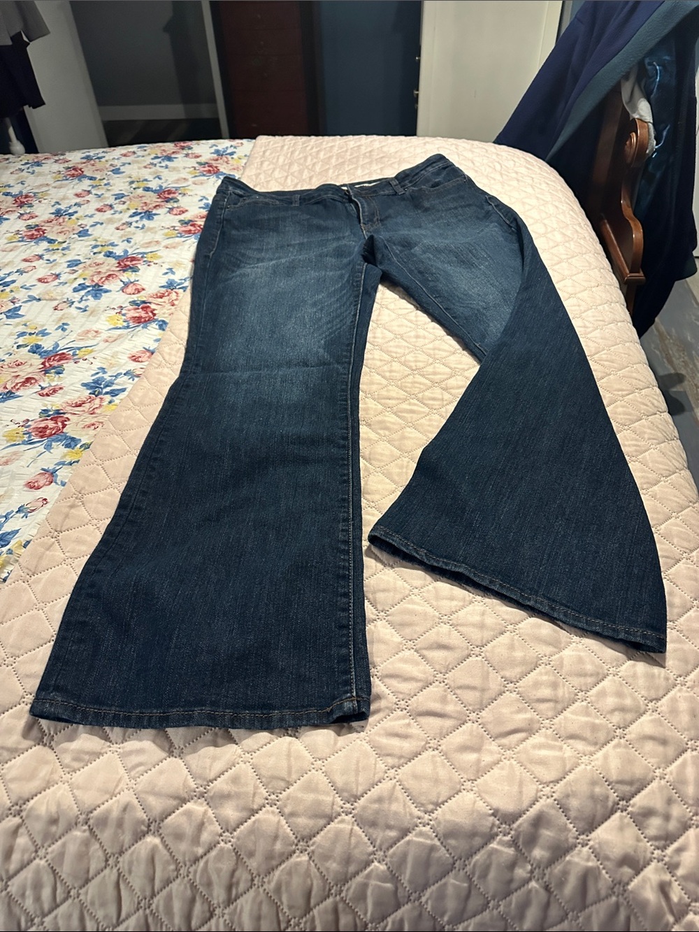DKNY Women's Dark Blue Flared Jeans